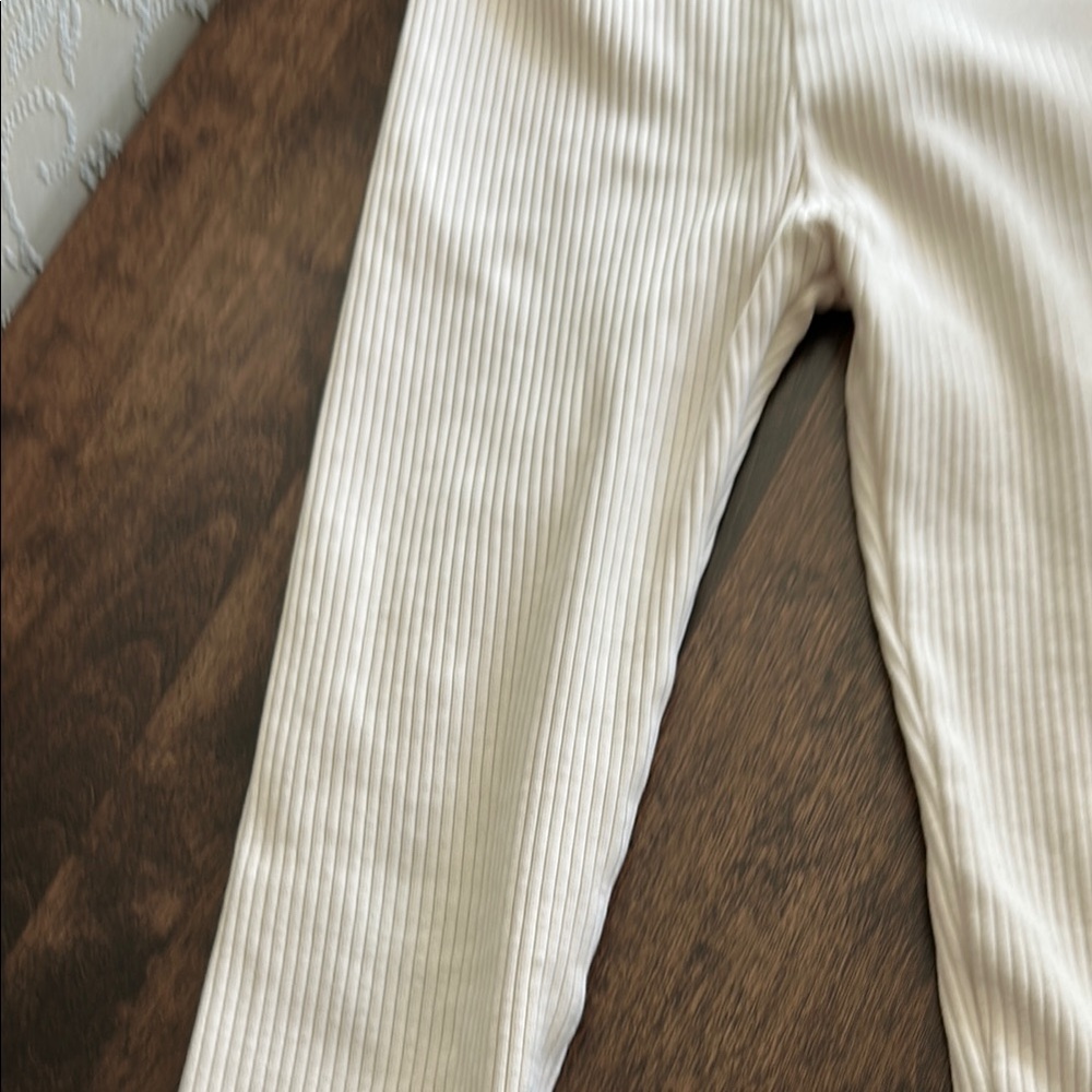 Kids Cream Ribbed Bottoms